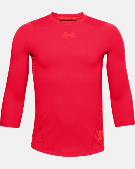 Boys' UA Iso-Chill ¾ Sleeve Shirt, Red, pdpMainDesktop image number 0